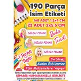 MSticker-Okul Etiketi Kalem Defter Etiketi Barbi Temalı Özel Isim Yazılabilen Etiket - 190 Adet