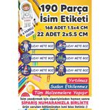 Msticker Okul Etiketi Kalem Defter Etiketi Dinazor Özel Isim Yazılabilen Etiket - 190 Adet
