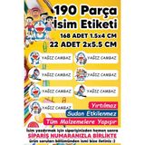 Msticker Okul Etiketi Kalem Defter Etiketi Doraemon Temalı Özel Isim Yazılabilen Etiket - 190 Adet