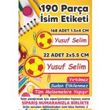 Msticker Okul Etiketi Kalem Defter Etiketi Galatasaray Özel Isim Yazılabilen Etiket - 190 Adet