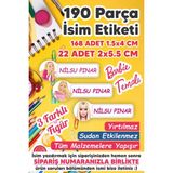 Msticker Okul Etiketi Kalem Defter Etiketi Iş Makinaları Özel Isim Yazılabilen Etiket - 190 Adet