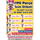 Msticker Okul Etiketi Kalem Defter Etiketi Lol Temalı Özel Isim Yazılabilen Etiket - 190 Adet