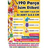 Msticker Okul Etiketi Kalem Defter Etiketi Numberblock Temalı Isim Yazılabilen Etiket - 190 Adet