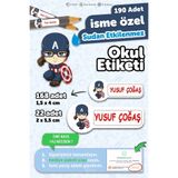 MSticker Okul Etiketi Kalem Defter Etiketi Özel Isim Yazılabilen Etiket 190 Adet - Kaptan