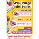 MSticker Okul Etiketi Kalem Defter Etiketi Özel Isim Yazılabilen Etiket 190 Adet