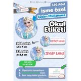 MSticker Okul Etiketi Kalem Defter Etiketi Özel Isim Yazılabilen Etiket Elsa 190 Adet