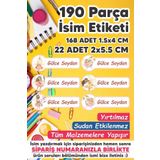 Msticker Okul Etiketi Kalem Defter Etiketi Peri Kızı Özel Isim Yazılabilen Etiket - 190 Adet