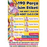 MSticker-Okul Etiketi Kalem Defter Etiketi Prenses Sofia Temalı Isim Yazılabilen Etiket - 190 Adet