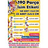 Msticker Okul Etiketi Kalem Defter Etiketi Sonic Temalı Isim Yazılabilen Etiket - 190 Adet