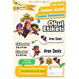 MSticker Okul Etiketi Kalem Defter isimli Etiket Isim Yazılabilen Brawl Stars - 190 Adet Özel Yeni Tasarım