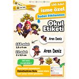 MSticker Okul Etiketi Kalem Defter isimli Etiket Isim Yazılabilen Brawl Stars - 190 Adet Özel Yeni Tasarım