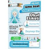 Msticker Okul Etiketi Kalem Defter Isimli Etiket Isim Yazılabilen Elsa2 - 190 Adet Özel Tasarım Etiket - Karışık - Yok