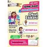 MSticker Okul Etiketi Kalem Defter isimli Etiket Isim Yazılabilen Gabbye - 190 Adet Özel Tasarım Etiket