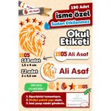 MSticker Okul Etiketi Kalem Defter isimli Etiket Isim Yazılabilen Galatasaray - 190 Adet Özel Tasarım Etiket