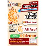 MSticker Okul Etiketi Kalem Defter isimli Etiket Isim Yazılabilen Galatasaray - 190 Adet Özel Tasarım Etiket