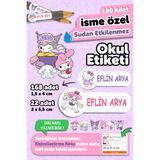 MSticker Okul Etiketi Kalem Defter isimli Etiket Isim Yazılabilen Kawai - 190 Adet Özel Tasarım Etiket
