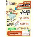 MSticker Okul Etiketi Kalem Defter isimli Etiket Isim Yazılabilen Küçük Prens- 190 Adet Özel Tasarım Etiket