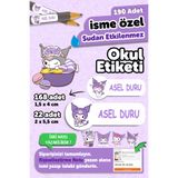 MSticker Okul Etiketi Kalem Defter isimli Etiket Isim Yazılabilen Kuromi 3- 190 Adet Özel Tasarım Etiket