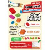MSticker Okul Etiketi Kalem Defter isimli Etiket Isim Yazılabilen Oyuncaks - 190 Adet Özel Tasarım Etiket