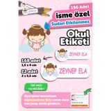 MSticker Okul Etiketi Kalem Defter isimli Etiket Isim Yazılabilen Sevimli Melek Kız - 190 Adet Özel Yeni Tasa