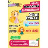 MSticker Okul Etiketi Kalem Defter isimli Etiket Isim Yazılabilen Sevimli Prensesler - 190 Adet Özel Tasarım
