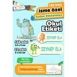 MSticker Okul Etiketi Kalem Defter isimli Etiket Isim Yazılabilen Tatlı Canavarlar - 190 Adet Özel Tasarım