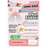 MSticker Okul Etiketi Kalem Defter isimli Etiket Isim Yazılabilen Tatlı Doğa - 190 Adet Özel Tasarım