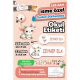 MSticker Okul Etiketi Kalem Defter isimli Etiket Isim Yazılabilen Tatlı Hayvanlar - 190 Adet Özel Tasarım