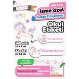 MSticker Okul Etiketi Kalem Defter isimli Etiket Isim Yazılabilen Unicorn - 190 Adet Özel Tasarım Etiket