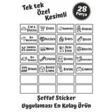 MSticker Oyuncak Kutusu Sticker-Organizer Etiket-Şeffaf Baskılı 28 Adet