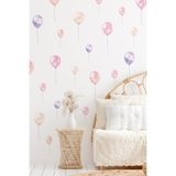 MSticker Pembe Tonlarda Balonlar Sticker Seti Çocuk Bebek Odası Duvar Dekorasyon Stickerı Balonlu Set