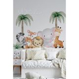 Msticker Pembe Tonlarda Uçan Balonlar ve Yıldızlar Çocuk Bebek Odası Duvar Sticker Seti - 58 x 28 cm