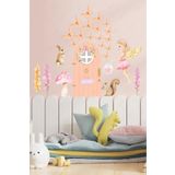 MSticker-Peri Masalı Sticker Seti, Pembe Peri Ve Orman Masalı Cam Duvar Dolap Sticker Seti