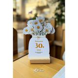Msticker Ramazan Papatyalı Takvimi 30 Günlük Ahşap Tutuculu Ramazan Seti Özel Tasarım