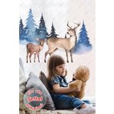 MSticker-Ren Geyiği Pencere Cam Sticker, Yılbaşı Sticker, Kış Konseptli Geyik Sticker