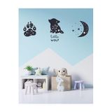 MSticker-Sevimli Küçük Kurt Figürlü Çocuk Odası Duvar Stickerı 30x100 cm