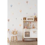 MSticker Suluboya Desenli Balonlar Çocuk Bebek Odası Dekorasyon Sticker Seti