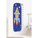 MSticker Uzay Gemisinde Uçan Köpek Figürlü Boy Ölçer Çocuk Odası Duvar Sticker
