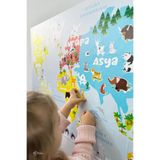 MSticker Yapıştır ve Öğren Eğitici ve Öğretici Dünya Haritası Çocuk Odası Duvar Sticker, 56 Parça