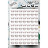 Msticker Yuvarlak Thank You Sticker Etiket 4 x 4 cm 70'li