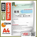 Msü 2022 Ösym Tıpkı Basım Türkiye Geneli Dijital Çözümlü Soru Kitapçığı