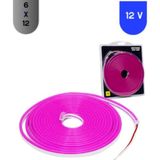 Msv Teknoloji 12 Volt 6X12 mm 120 Ledli Esnek Neon LED Pembe Işık 5 Metre IP65