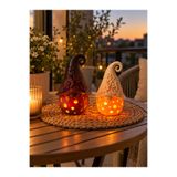 MSVstudio3d Işıklı Cüce Figürü 2’li Set – Dekoratif Cüce Mumluk –Biyoplastik Ev, Balkon ve Bahçe Dekoru (led mum dahil değildir)