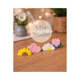 MSVstudio3d MSVstudio Çiçek Temalı Fotoğraf Tutucu 4’lü Set | Dekoratif Polaroid Stand & Masa Süsü