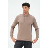 Msw Uzun Kollu Vizon Regular Erkek Polo Yaka T-Shirt - 5XL