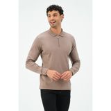 Msw Vizon Fermuarlı Uzun Kollu Regular Fit Erkek Polo Yaka T-Shirt - 2XL