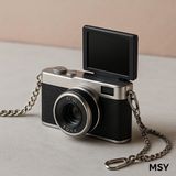 Msy Elektronik Mini Dijital Kamera– Vintage Tasarım, Açılır Ekran, 1080P 48MP Fotoğraf & Video-Başparmak - Siyah