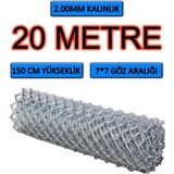 Msy Fence 7×7cm Göz 2mm-( 1,5MT-20MT) Çit Teli Galvaniz Helezon Bahçe Çiti Kafes Teli Örgü Tel Bağ Teli - Gri