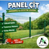 msy garden fenc 150 cm x 250 5 adet ( 12.5 MT ) Panel Çit Yeşil Bahçe Çiti Direkler Dahil