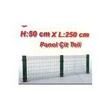 msy garden fenc 50 X 250cm - 4 Adet Yeşil Panel Çit Takımı Galvanizli Çit Teli Direkler Dahildir Puntalı Tel Çit